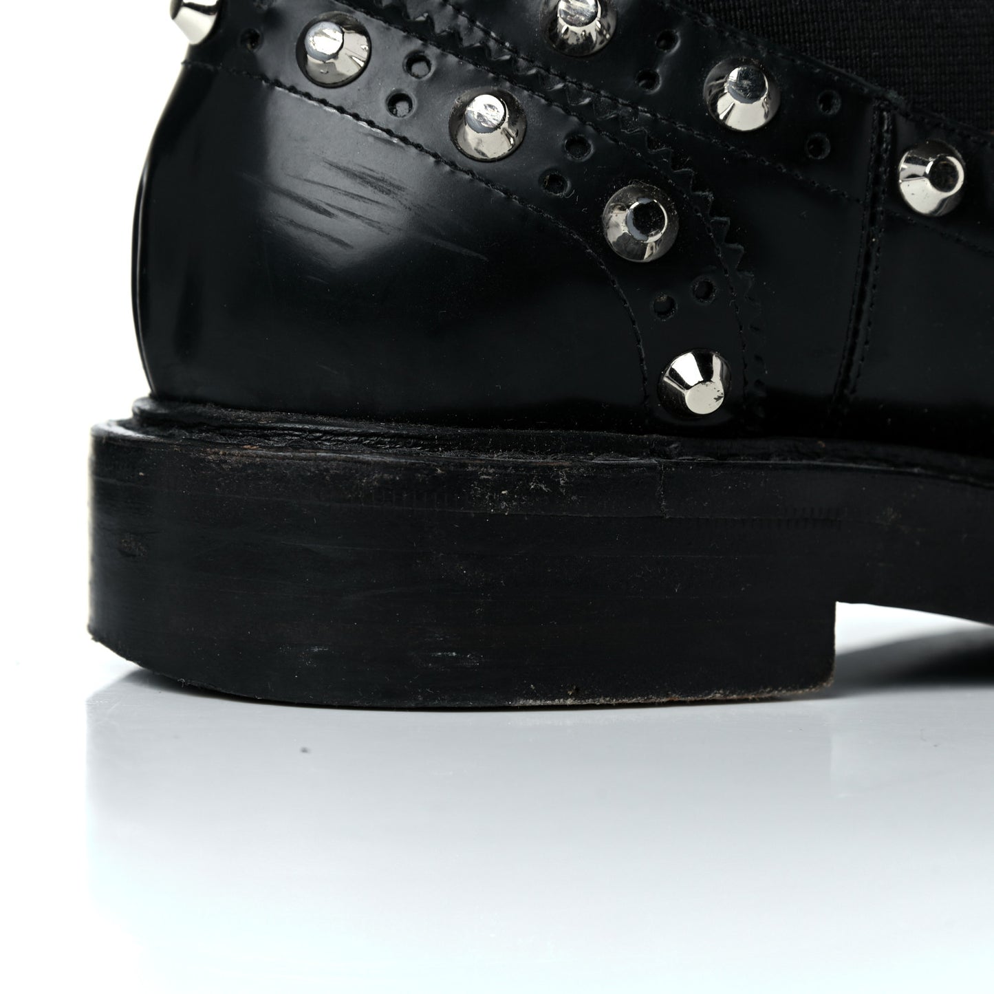 Calfskin Womens Studded Chelsea Boots 37 Black