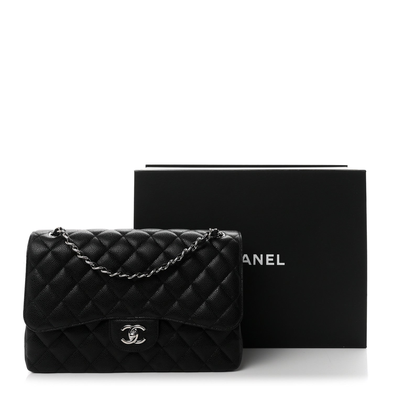 Chanel Caviar Quilted Jumbo Double Flap Black 11 of 11