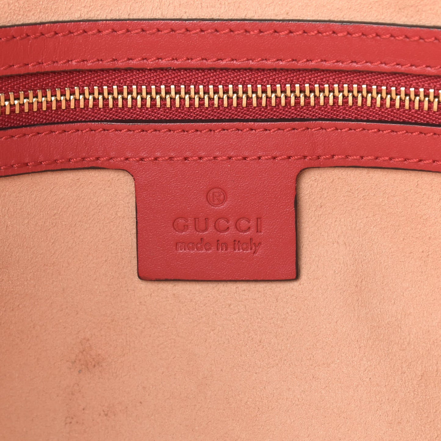 GG Supreme Monogram Medium Padlock Tote Hibiscus Red