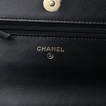 Chanel Shiny Caviar Quilted Pick Me Up Wallet On Chain WOC Black 6 of 10