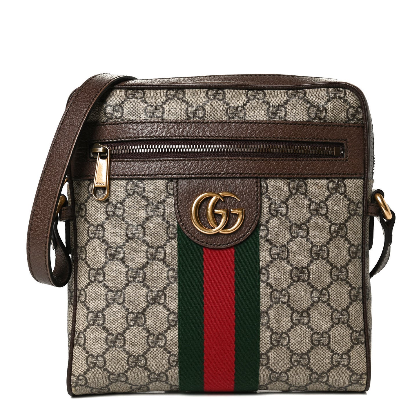 GG Supreme Monogram Web Small Ophidia Messenger Bag Brown