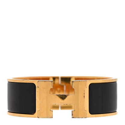 Hermes Enamel Wide Clic Clac H Bracelet PM Black 1 of 4