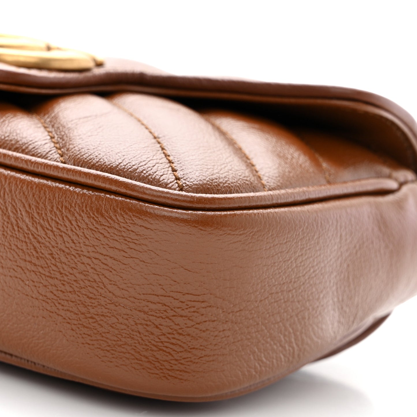 Azalea Calfskin Matelasse Diagonal Super Mini GG Marmont Shoulder Bag Cuir