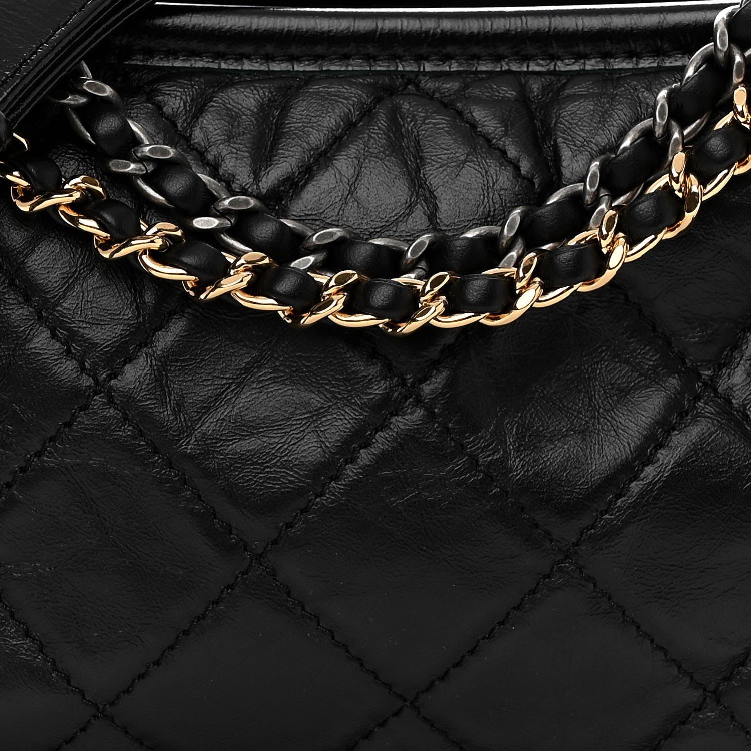 Chanel Aged Calfskin Quilted Small Gabrielle Hobo Black 8 of 10