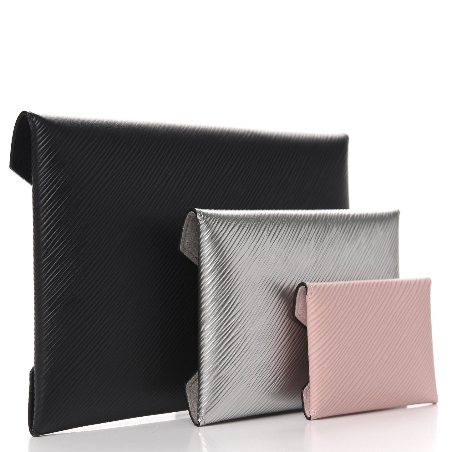 Epi Kirigami Pochette Set Black Silver Rose Ballerine