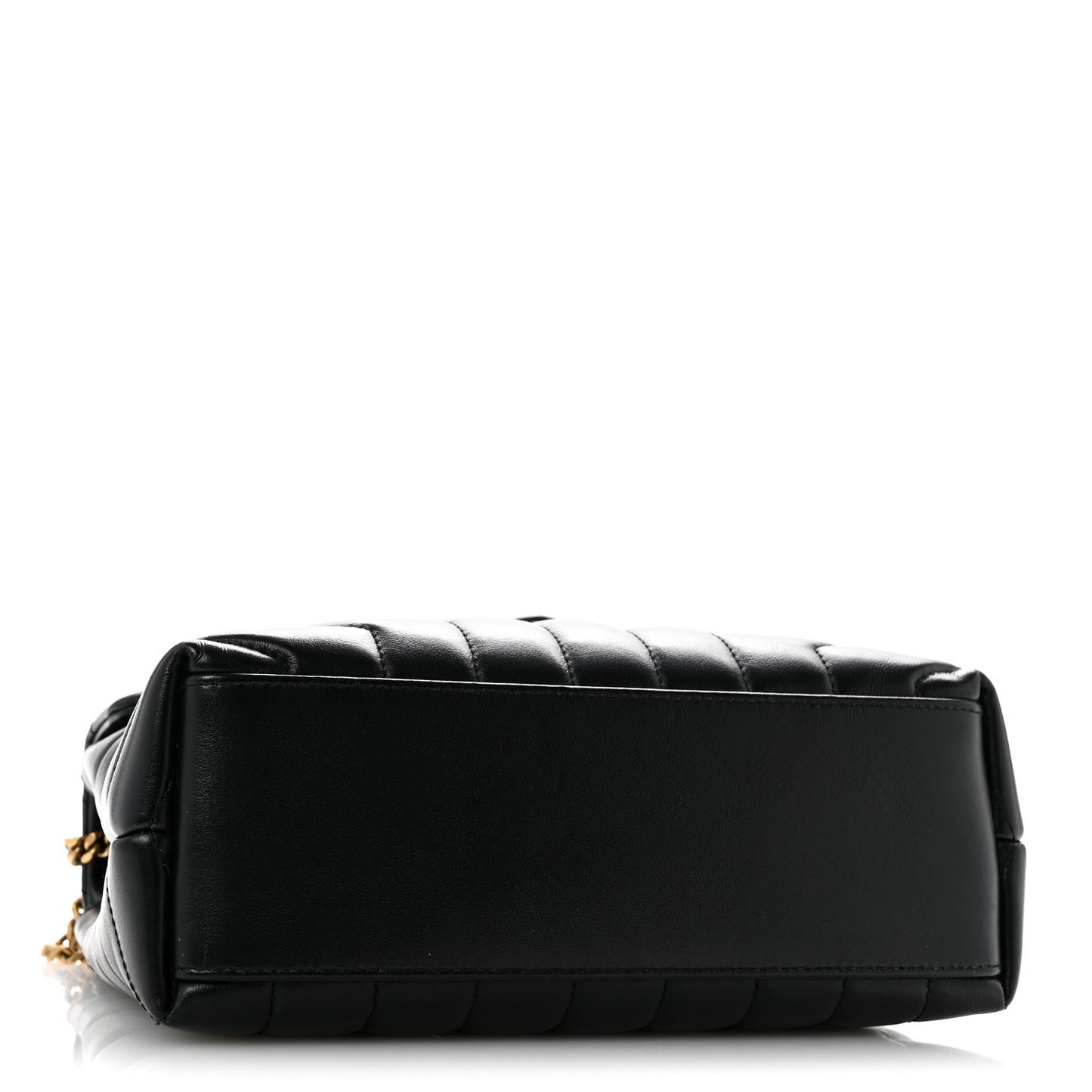 Calfskin Y Quilted Monogram Small Loulou Chain Satchel Black