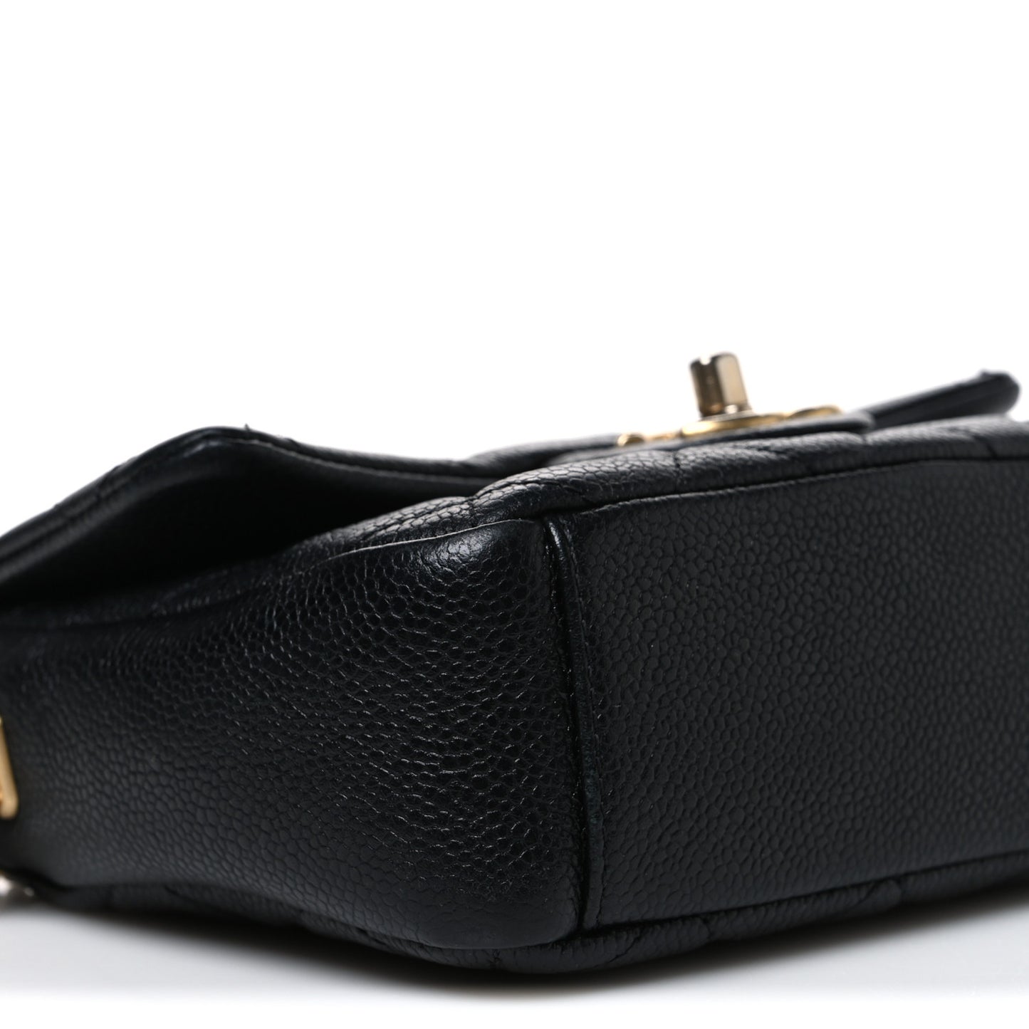 Caviar Quilted Mini Chain Soul Flap Black