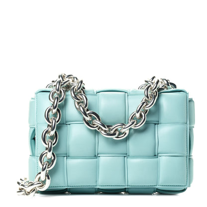 Bottega Veneta Lambskin Maxi Intreccio Padded Chain Cassette Crossbody Bag Spearmint 1 of 4