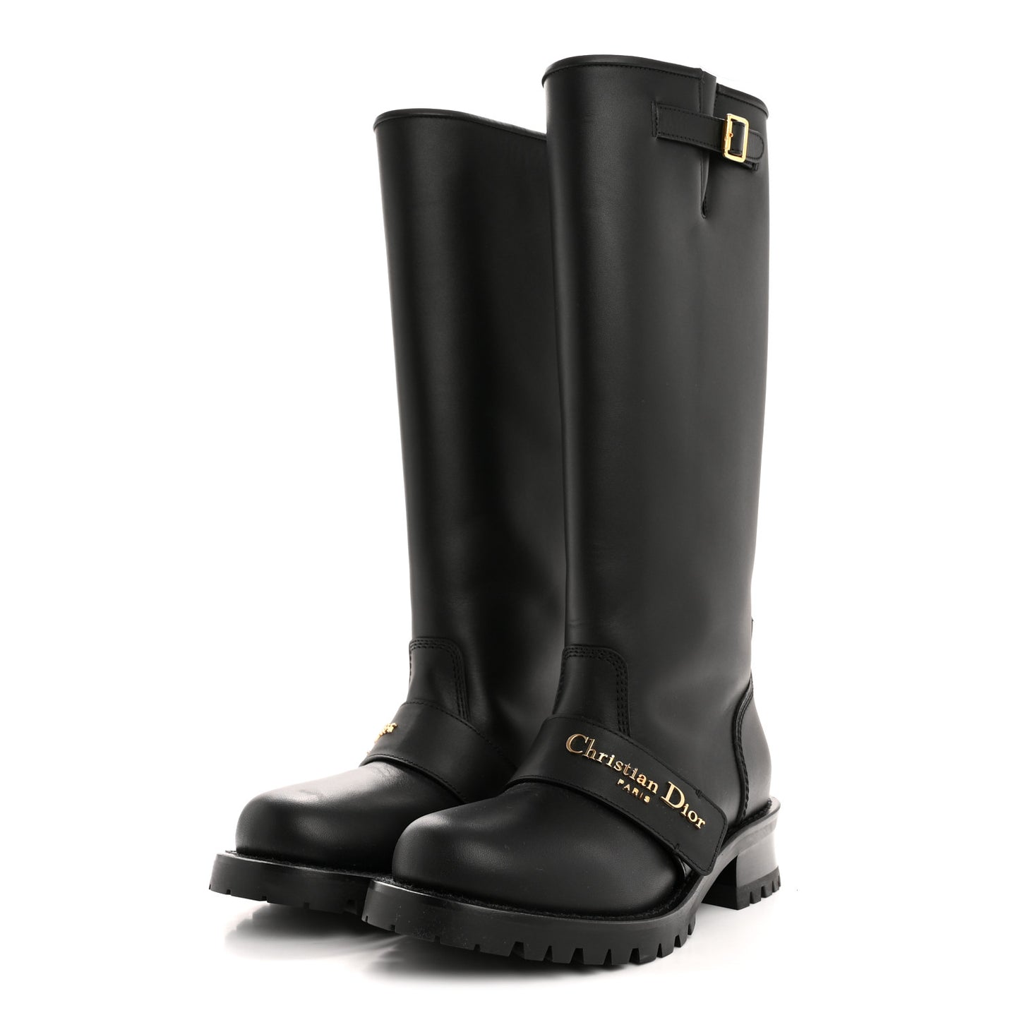 Calfskin D-Quest Tall Boots 35.5 Black