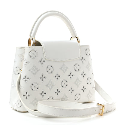 Louis Vuitton Calfskin LV Broderie Capucines BB White 2 of 16
