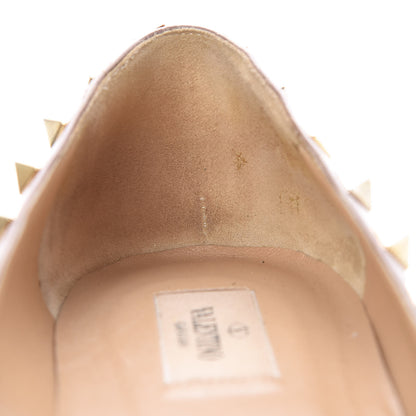 Valentino Garavani Patent Rockstud Ballerina Flats 40 Black Poudre 16 of 19