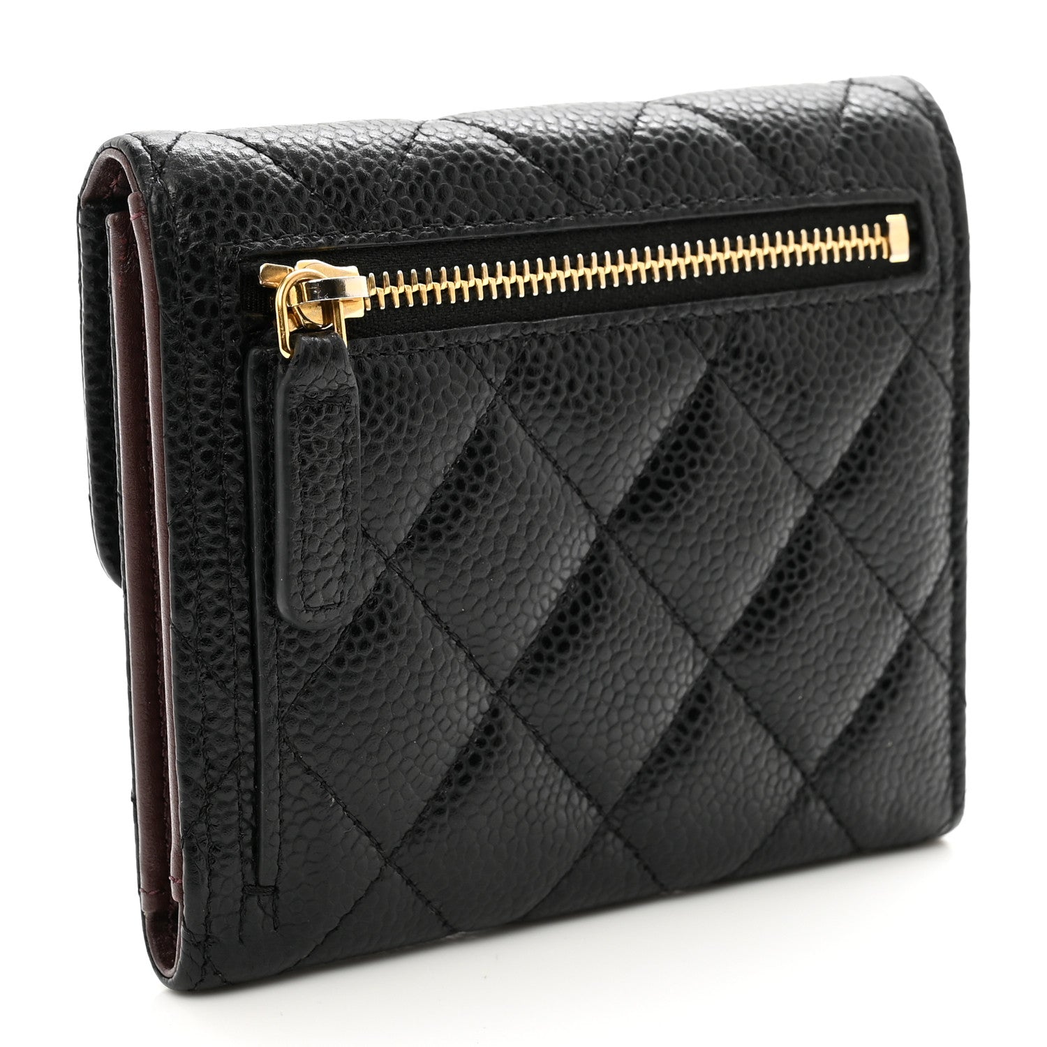 Chanel Caviar Quilted Compact Flap Wallet Black 3 of 9