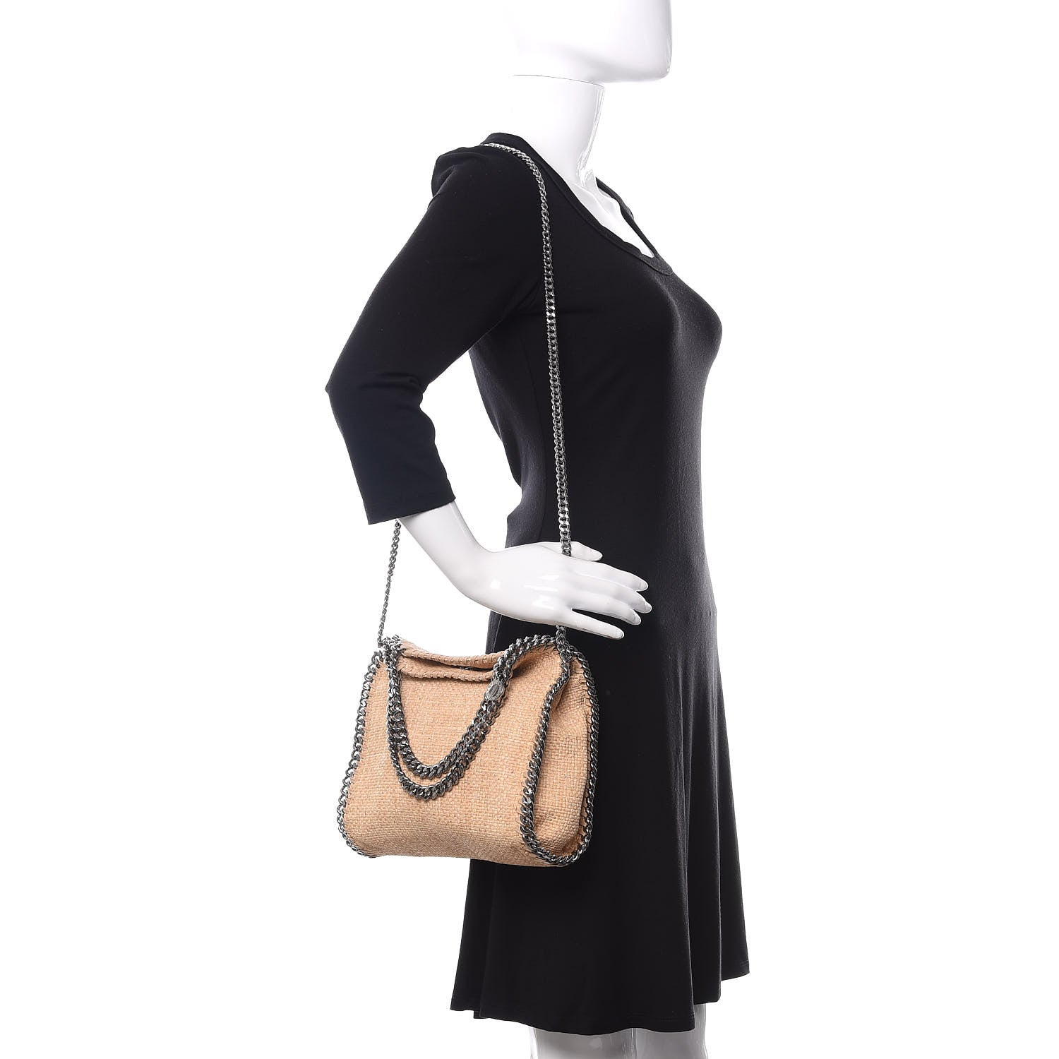 Stella McCartney Raffia Mini Falabella Fold Over Tote Natural 2 of 9