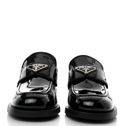 Prada Vernice Triangle 25mm Loafers 35 Black 2 of 8