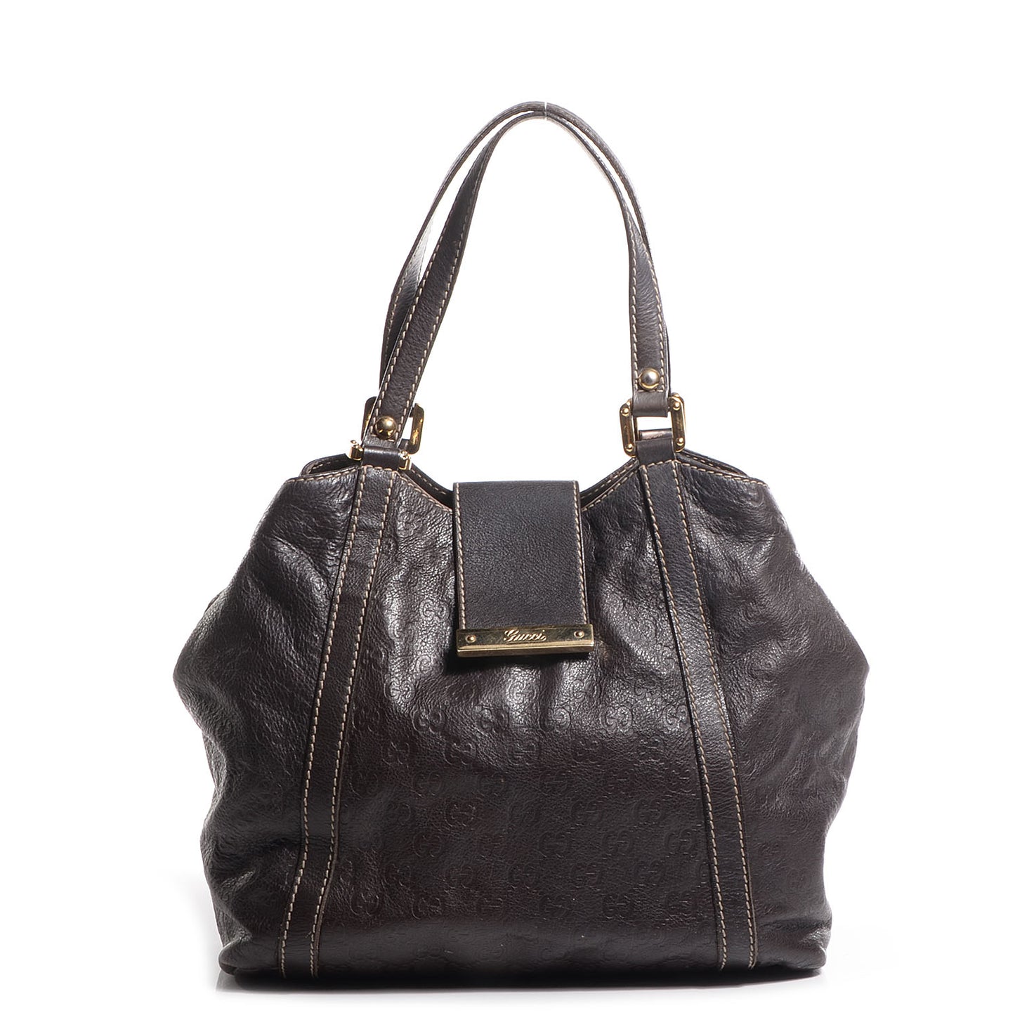 Guccissima New Ladies Web Hobo Brown