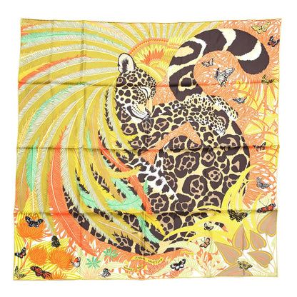 Hermes Silk Jaguar Quetzal Scarf 90 1 of 5