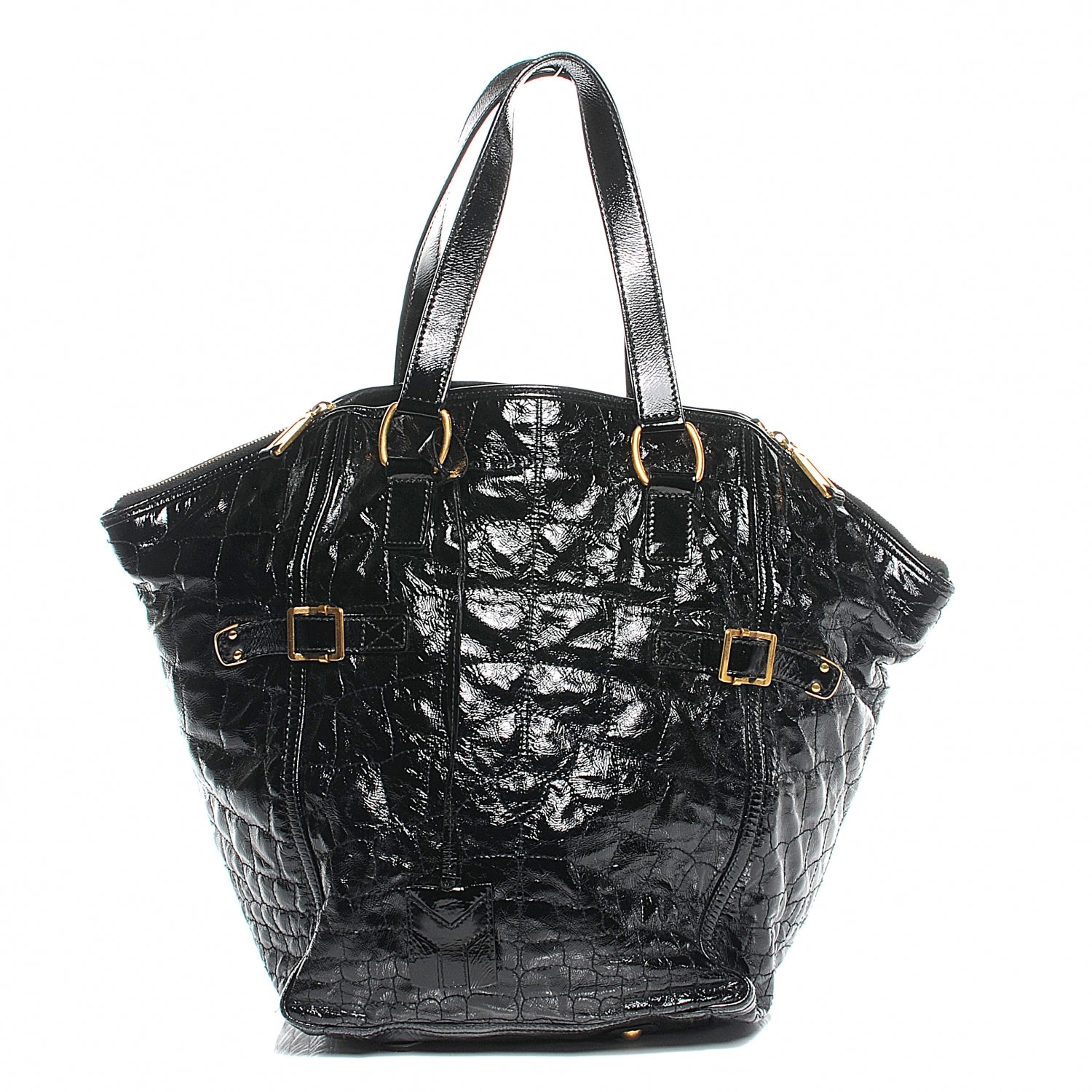 Saint Laurent Patent Croc Medium Downtown Tote 1 of 11