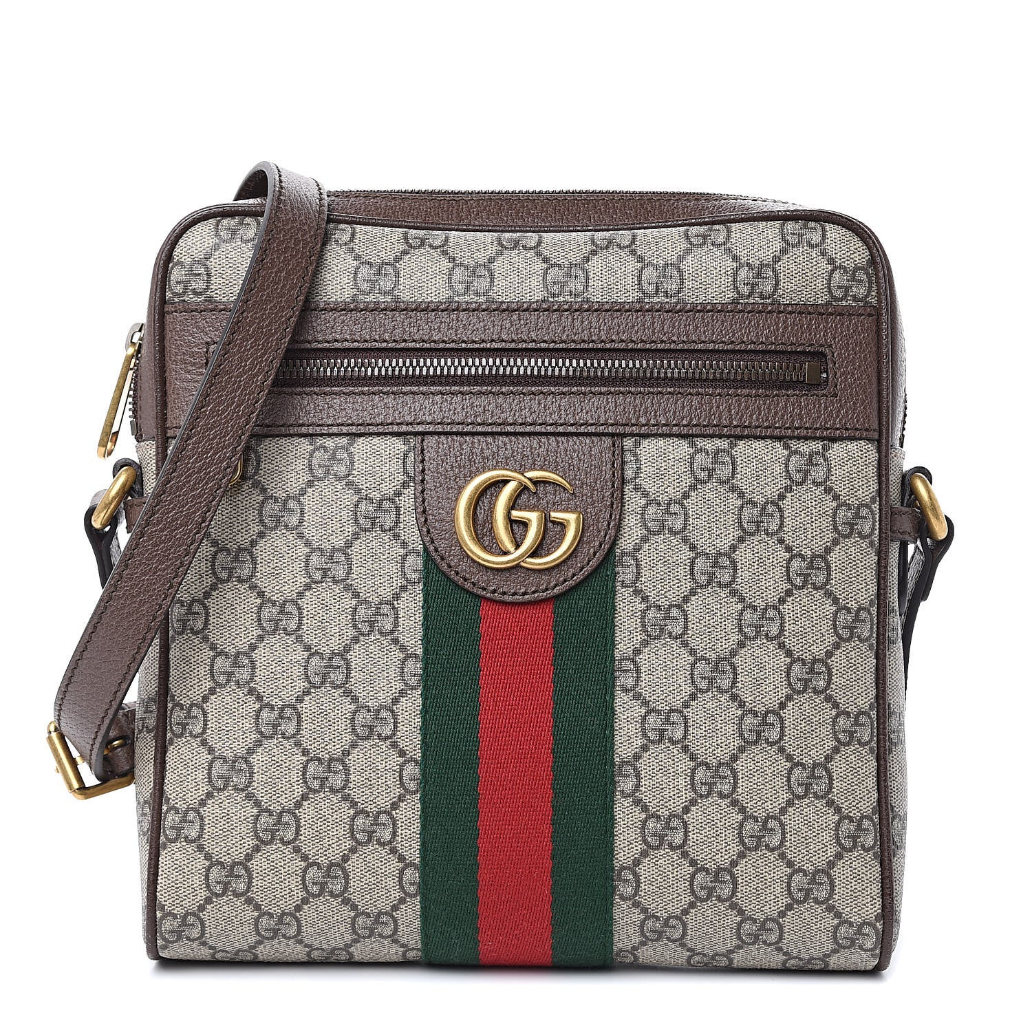 Gucci GG Supreme Monogram Web Small Ophidia Messenger Bag Brown 1 of 10
