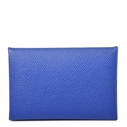 Hermes Epsom Calvi Card Case Bleu Royal 1 of 8