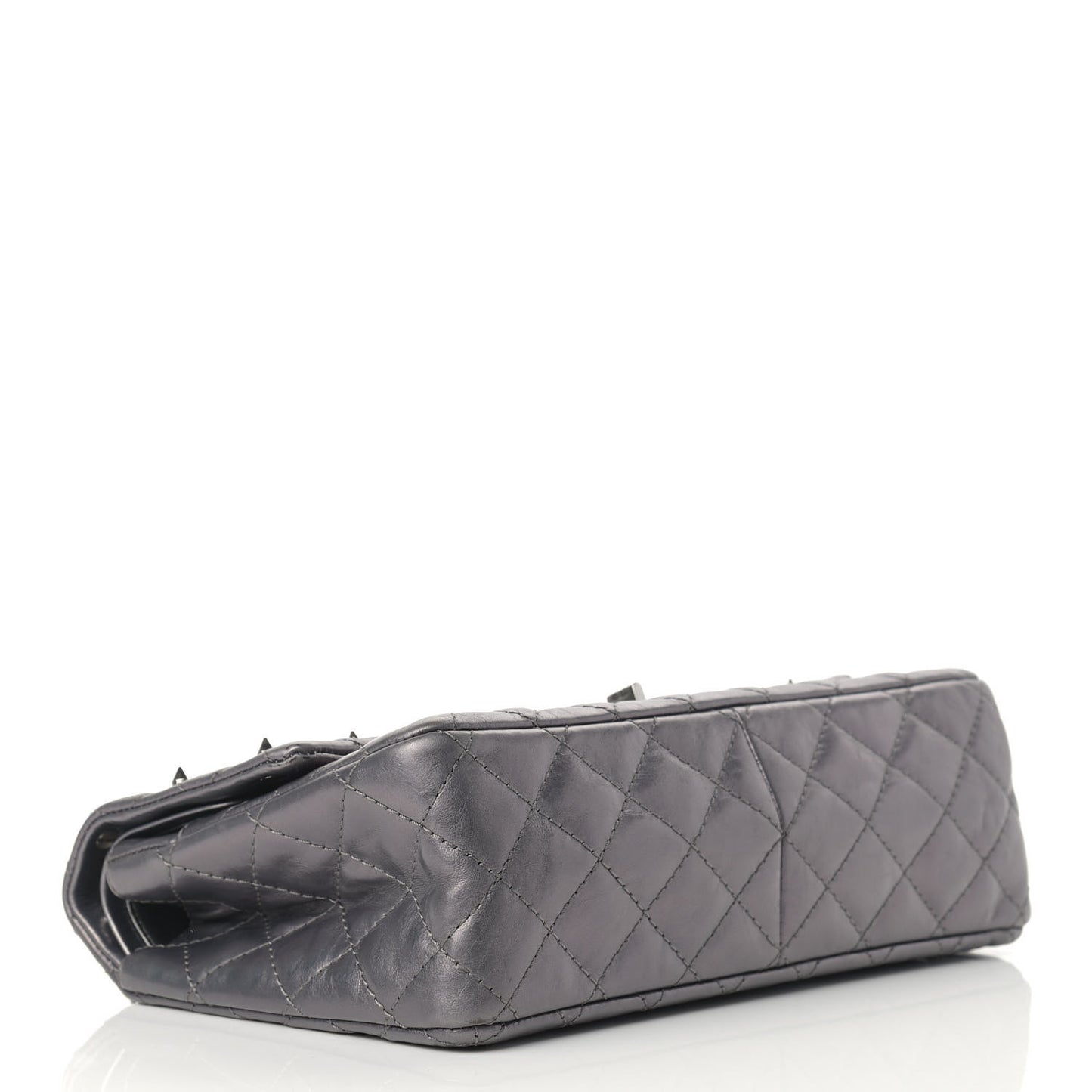 Metallic Aged Calfskin Quilted Studded 2.55 Reissue 226 Flap Dark Silver