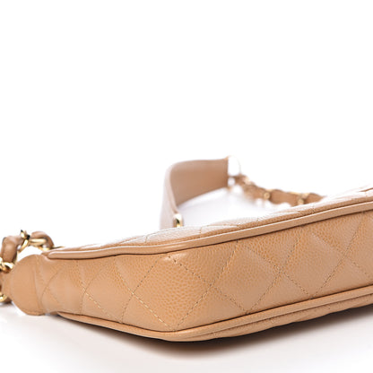 Chanel Caviar Quilted CC Shoulder Bag Beige 11 of 12