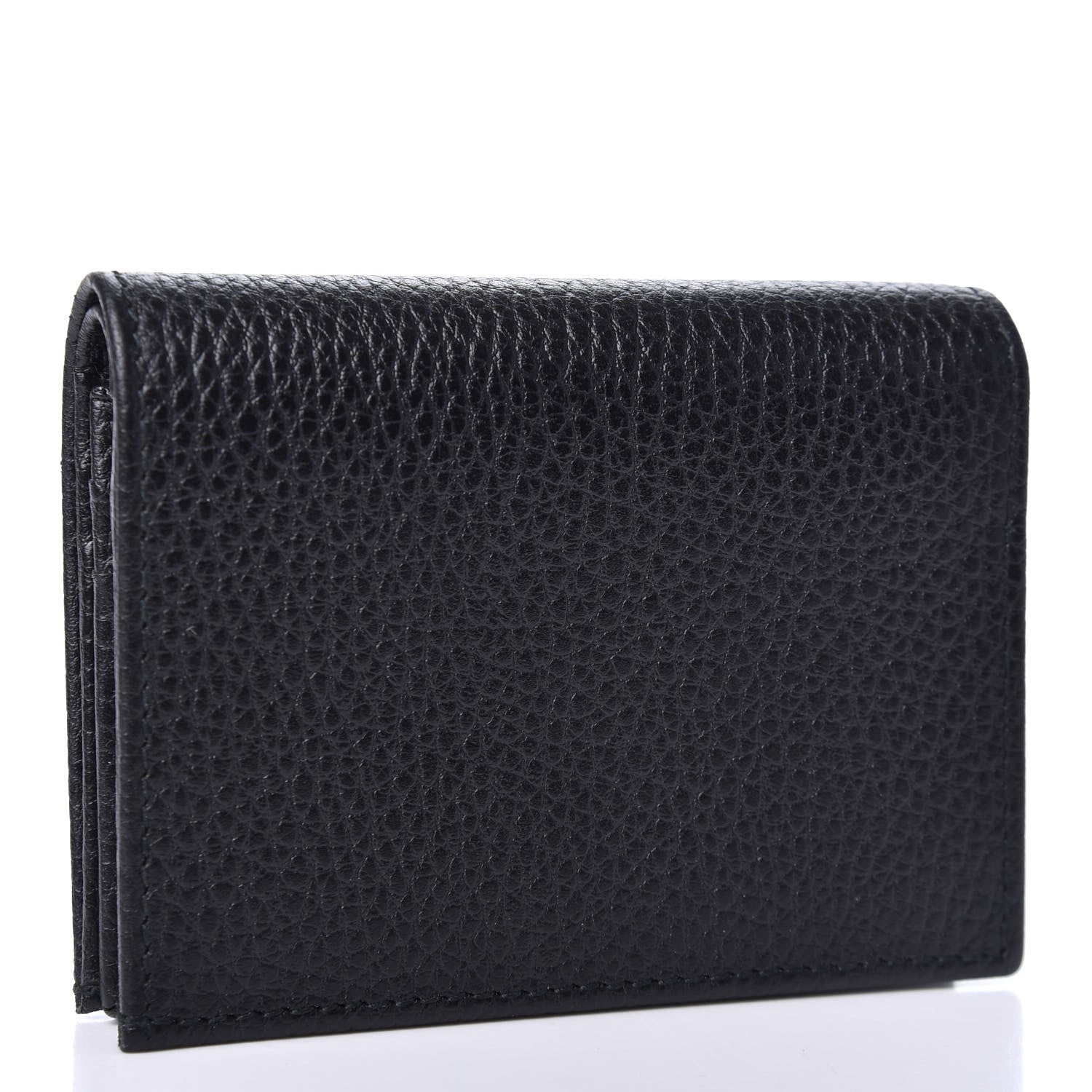 Gucci Pebbled Calfskin Butterfly Card Case Black 3 of 7