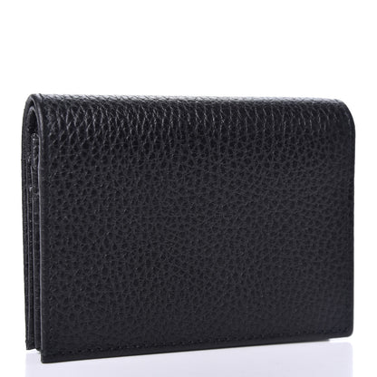 Gucci Pebbled Calfskin Butterfly Card Case Black 3 of 7