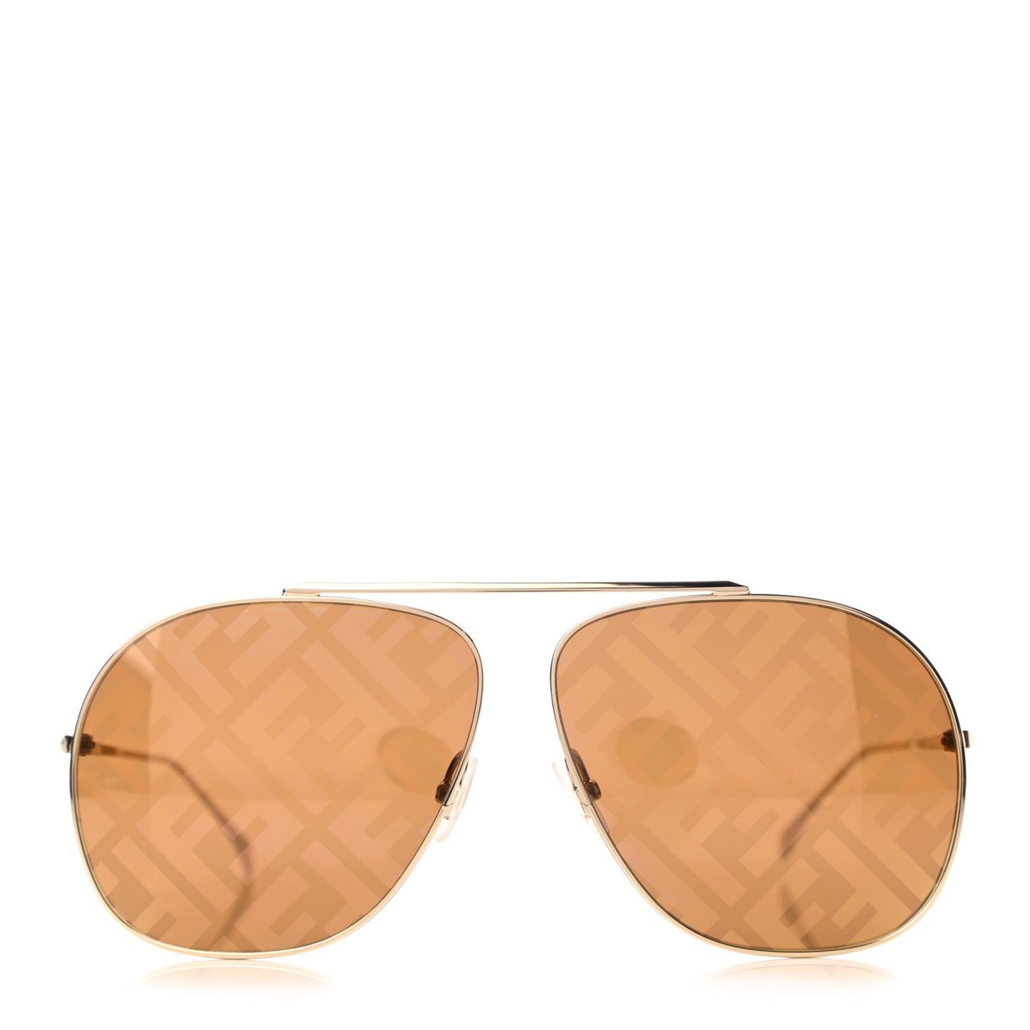 Metal Fendi Forever Aviator Sunglasses FF0407/G/S Gold