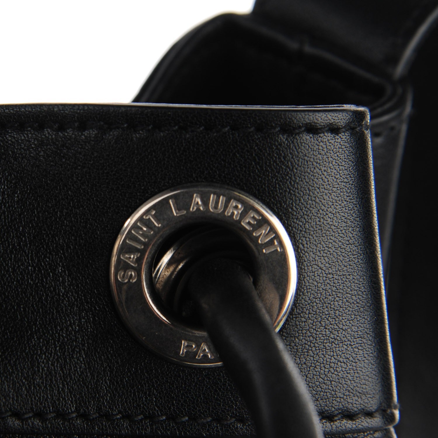 Saint Laurent Calfskin Medium Rider Bucket Bag Black 5 of 7