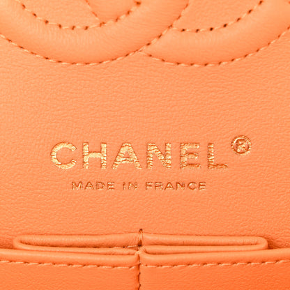 Chanel Caviar Quilted Rainbow CC Small Double Flap Orange 6 of 10