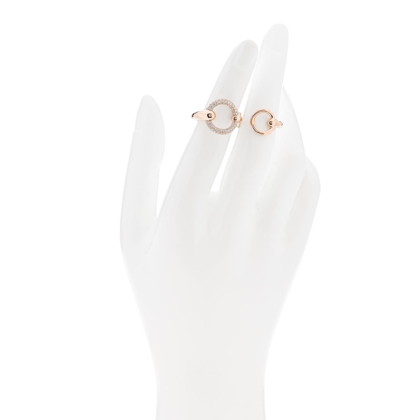 18K Rose Gold Diamond Filet d'Or Double Ring 52 6