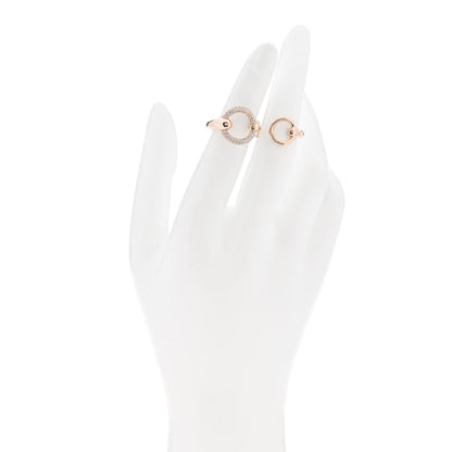 Hermes 18K Rose Gold Diamond Filet d'Or Double Ring 52 6 2 of 5