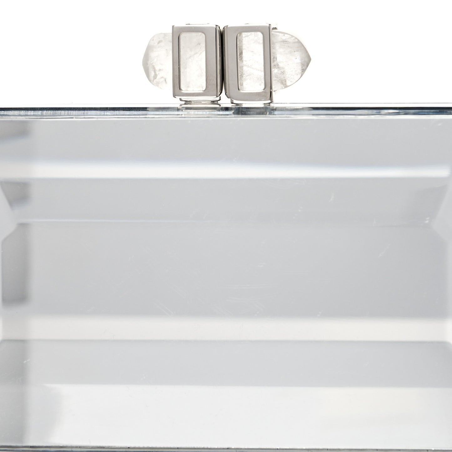 Acrylic Faceted Box Clutch Silver
