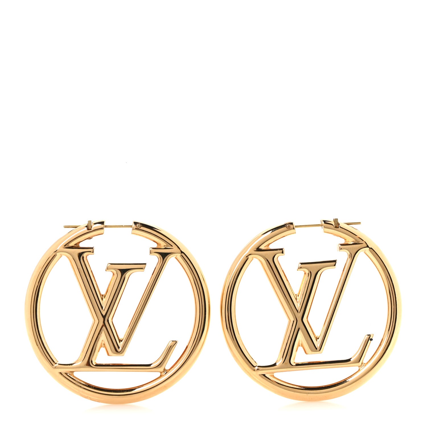 Louis Vuitton Metal Louise Hoop Earrings Gold 1 of 4