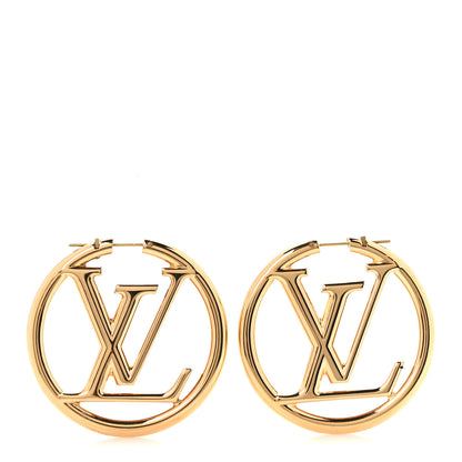 Louis Vuitton Metal Louise Hoop Earrings Gold 1 of 4