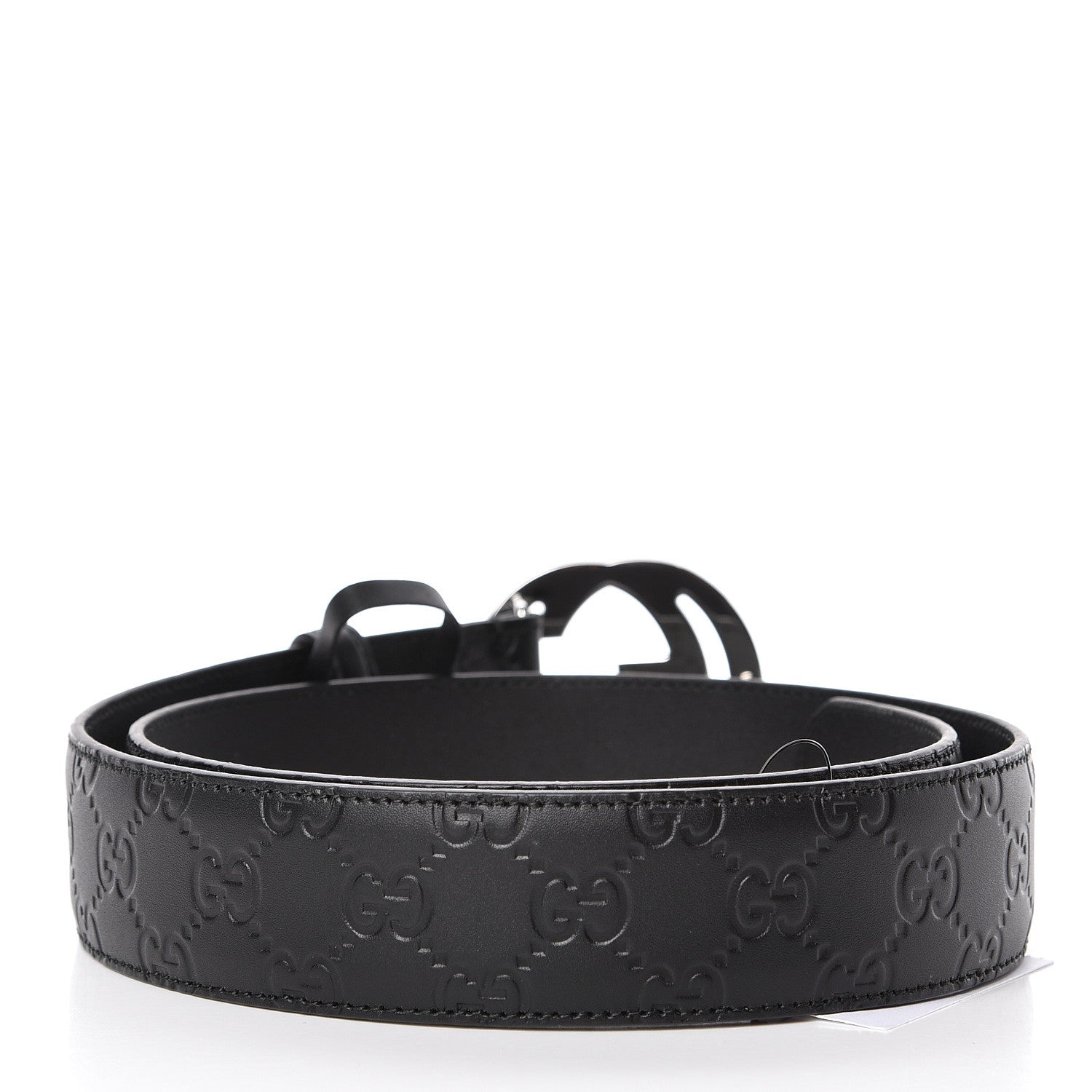 Gucci Guccissima Signature Interlocking G 40mm Belt 90 36 Black 3 of 6