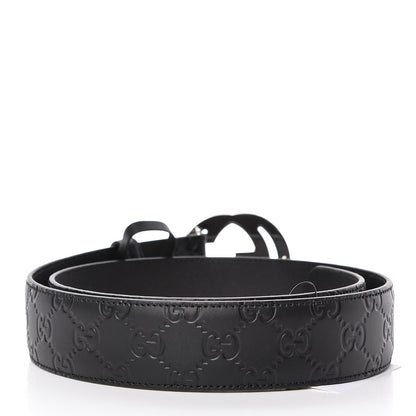 Gucci Guccissima Signature Interlocking G 40mm Belt 90 36 Black 3 of 6