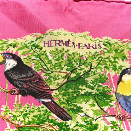 Hermes Silk Equateur Scarf 90 Rose Vif Vert Jaune 2 of 7