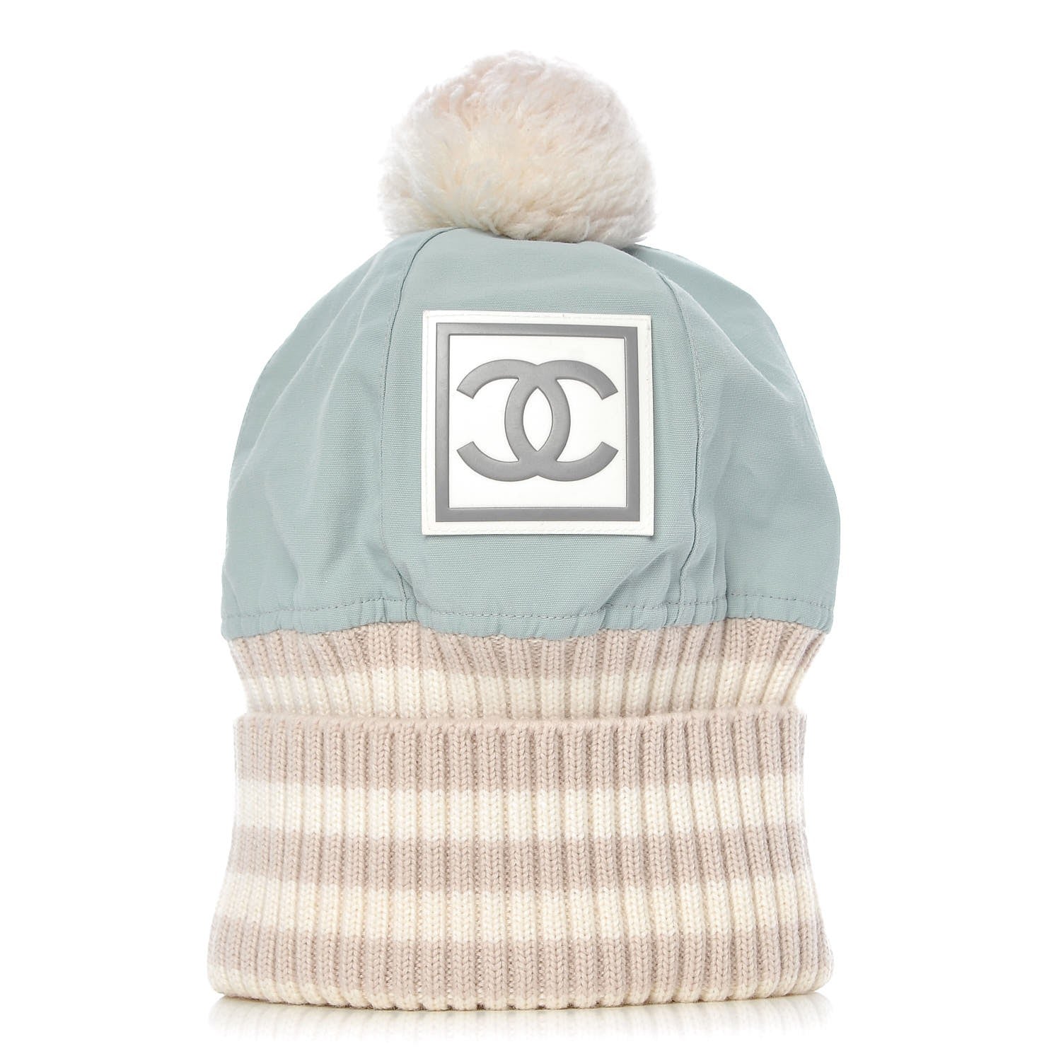 Chanel Cotton CC Pom Beanie Ski Hat 1 of 7