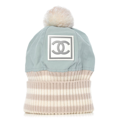 Chanel Cotton CC Pom Beanie Ski Hat 1 of 7