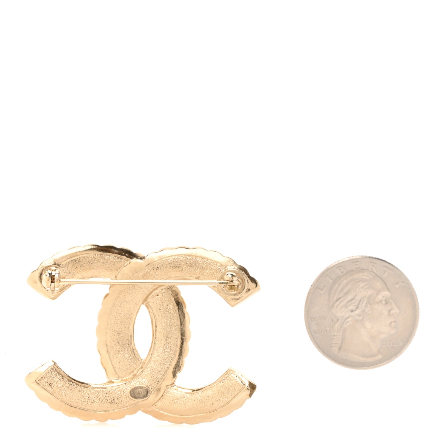Chanel Crystal Pearl CC Brooch Gold 2 of 4