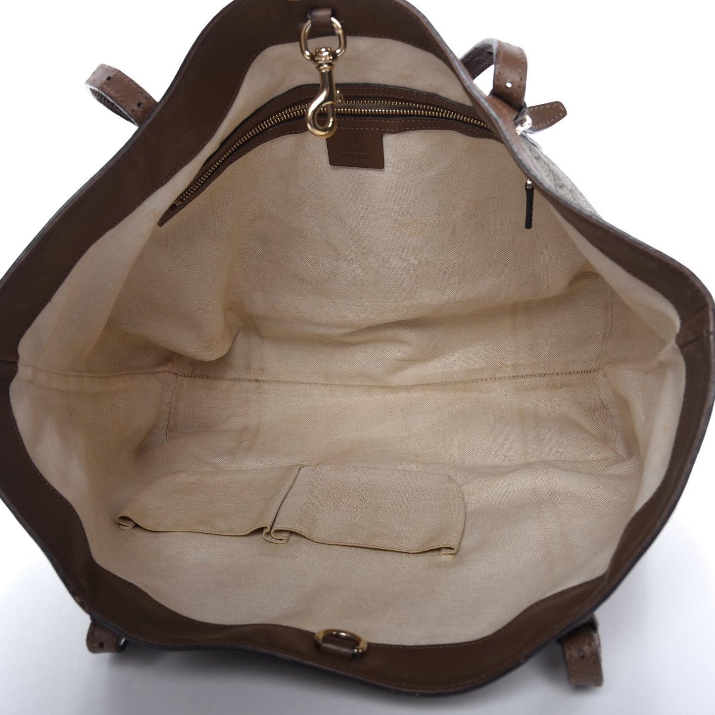 GG Supreme Monogram Medium Nice Tote Brown