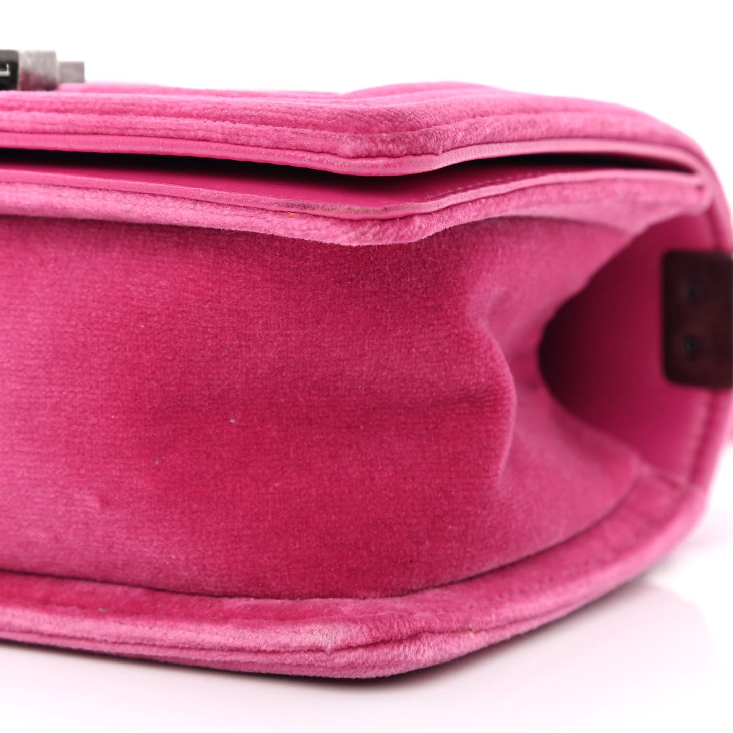 Velvet Quilted Small Boy Flap Pink