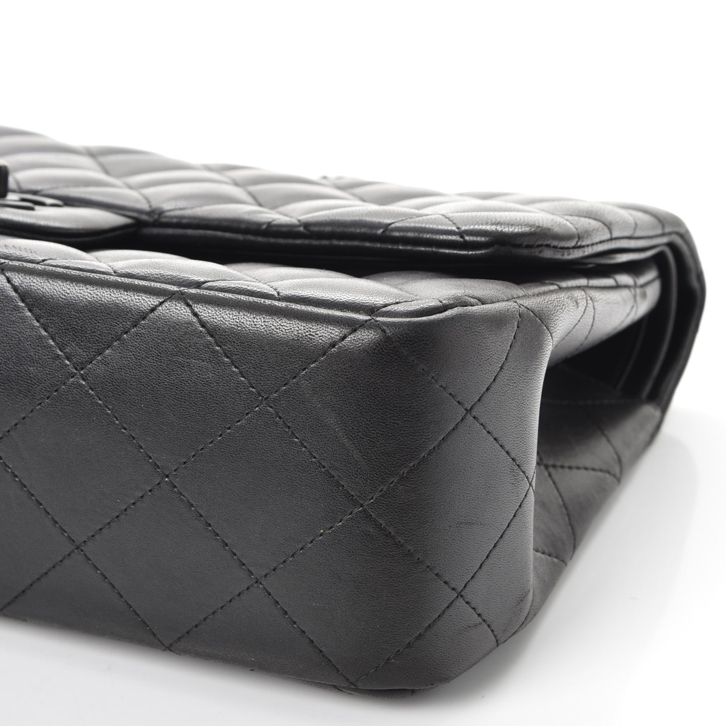 Lambskin Quilted Jumbo Double Flap So Black