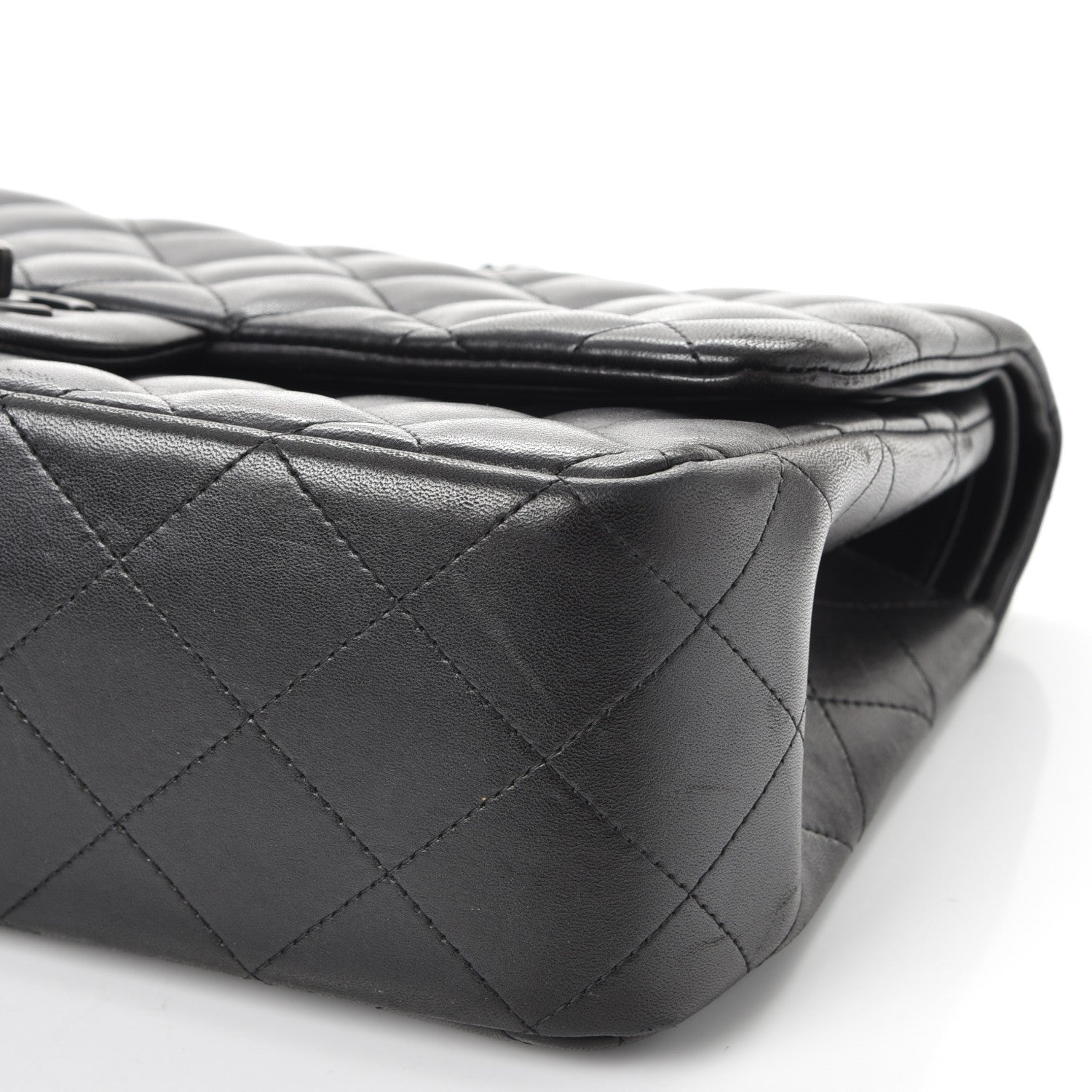 Chanel Lambskin Quilted Jumbo Double Flap So Black 10 of 16