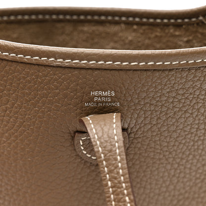 Hermes Taurillon Clemence Amazone Evelyne TPM Etoupe Bleu Indigo 6 of 10