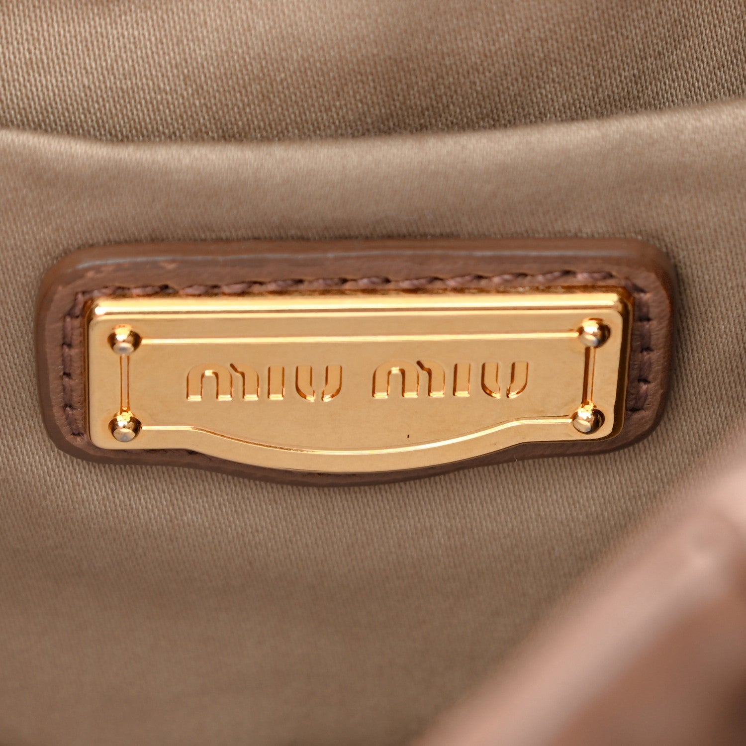 Miu Miu Nappa Matelasse Top Handle Satchel Cammello 6 of 15
