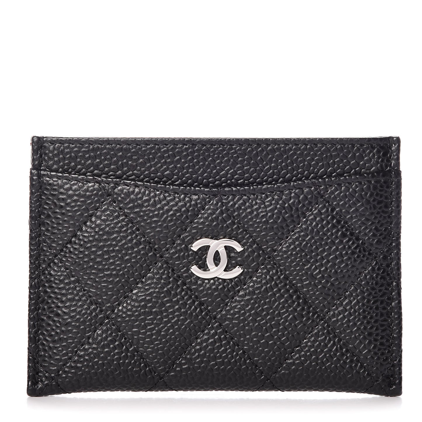 Caviar Quilted Card Holder Black