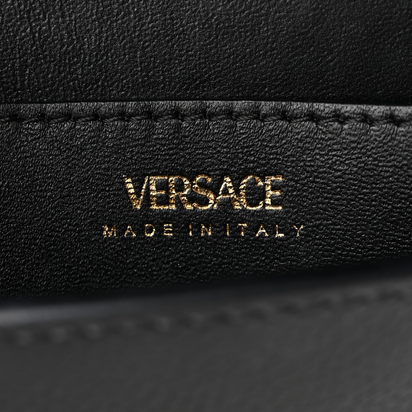 Grained Calfskin La Medusa Chain Crossbody Bag Black