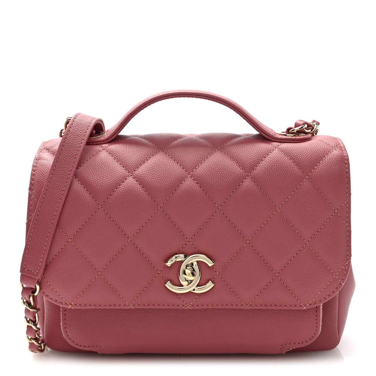 Caviar Quilted Medium Business Affinity Flap Pink